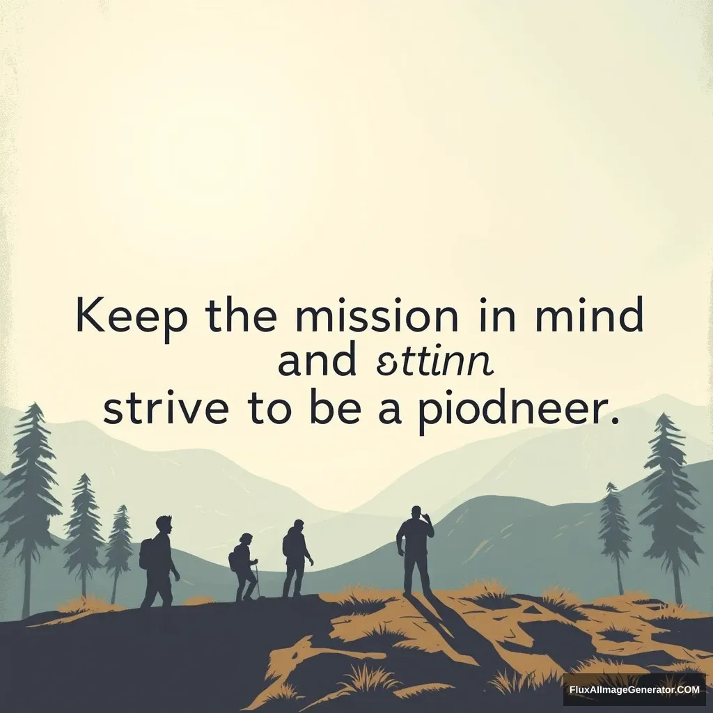 "Keep the mission in mind and strive to be a pioneer."