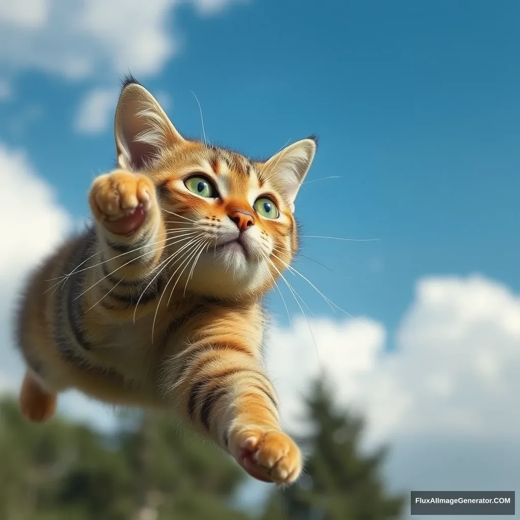 'Cat flying in the sky' - Image