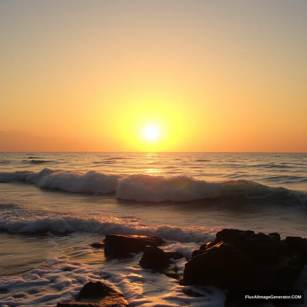 Golden Shaded, seaside, sunrise.