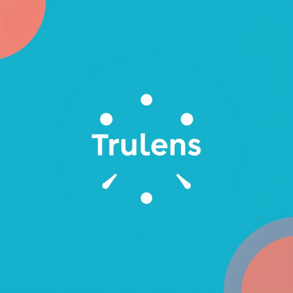 Create a logo for a mobile app called Trulens that helps validate and authenticate media.