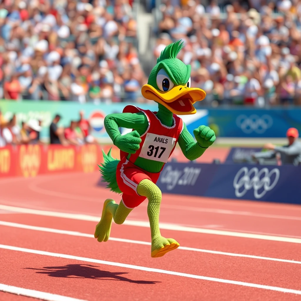 Howard the Duck running 400 meter Olympic final - Image