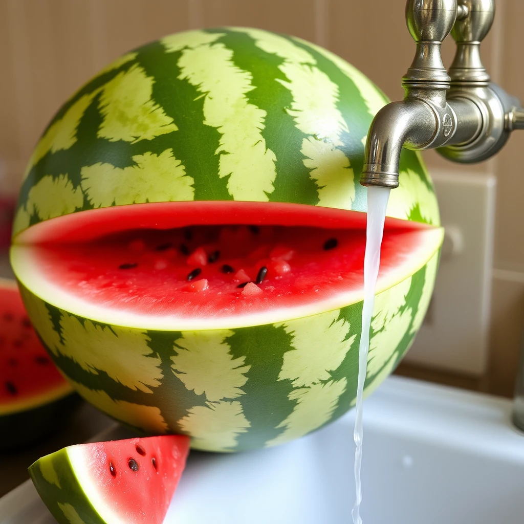 Watermelon with a tap