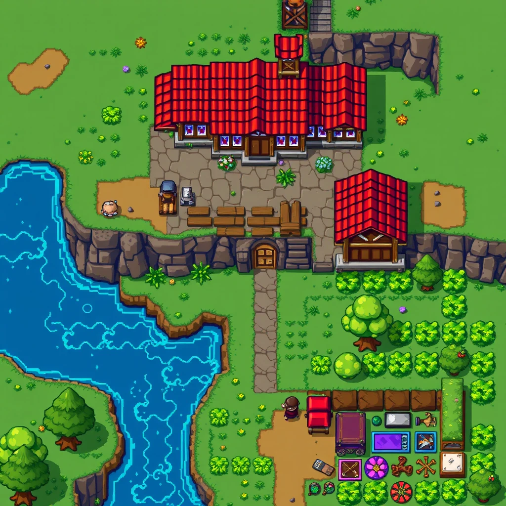 Screenshot of 2D game, RPG game, Top-down, rpgmaker, Chrono Trigger, Stardew Valley. - Image