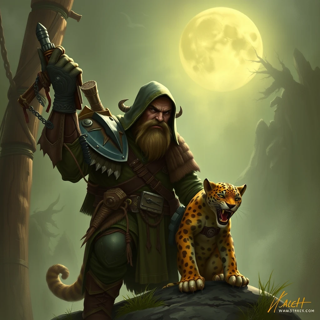 WoW orcs hunter and his leopard pet