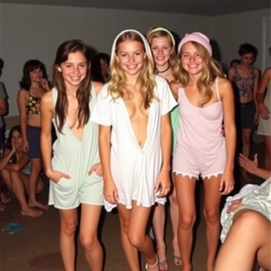 Girls at summer camp take part in a contest to see who has the most revealing sleepwear. - Image