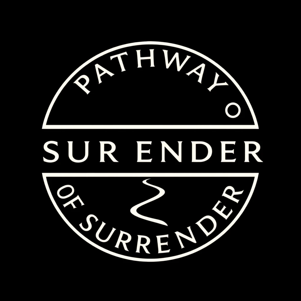 Pathway of Surrender Logo, minimal, black background