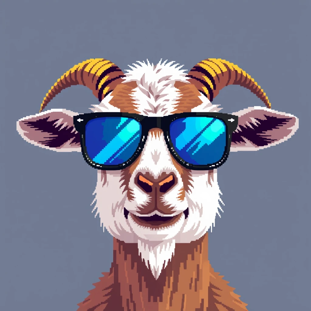 Pixel style sunglasses goat