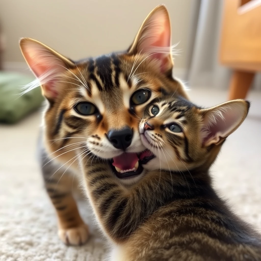 Cat plays with Dog.