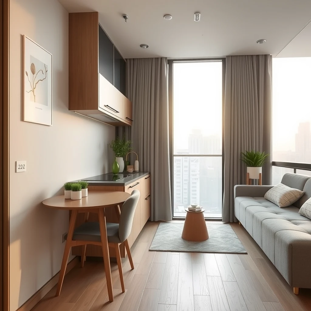 modern apartment in hong kong measuring 380 sqft, east facing