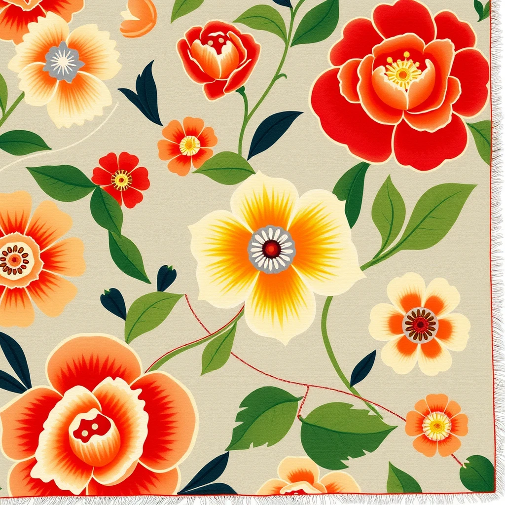 Hermès floral style blanket - Image