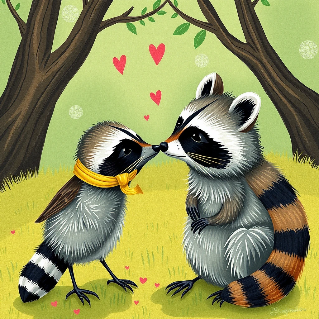 'Sparrow kisses raccoons'