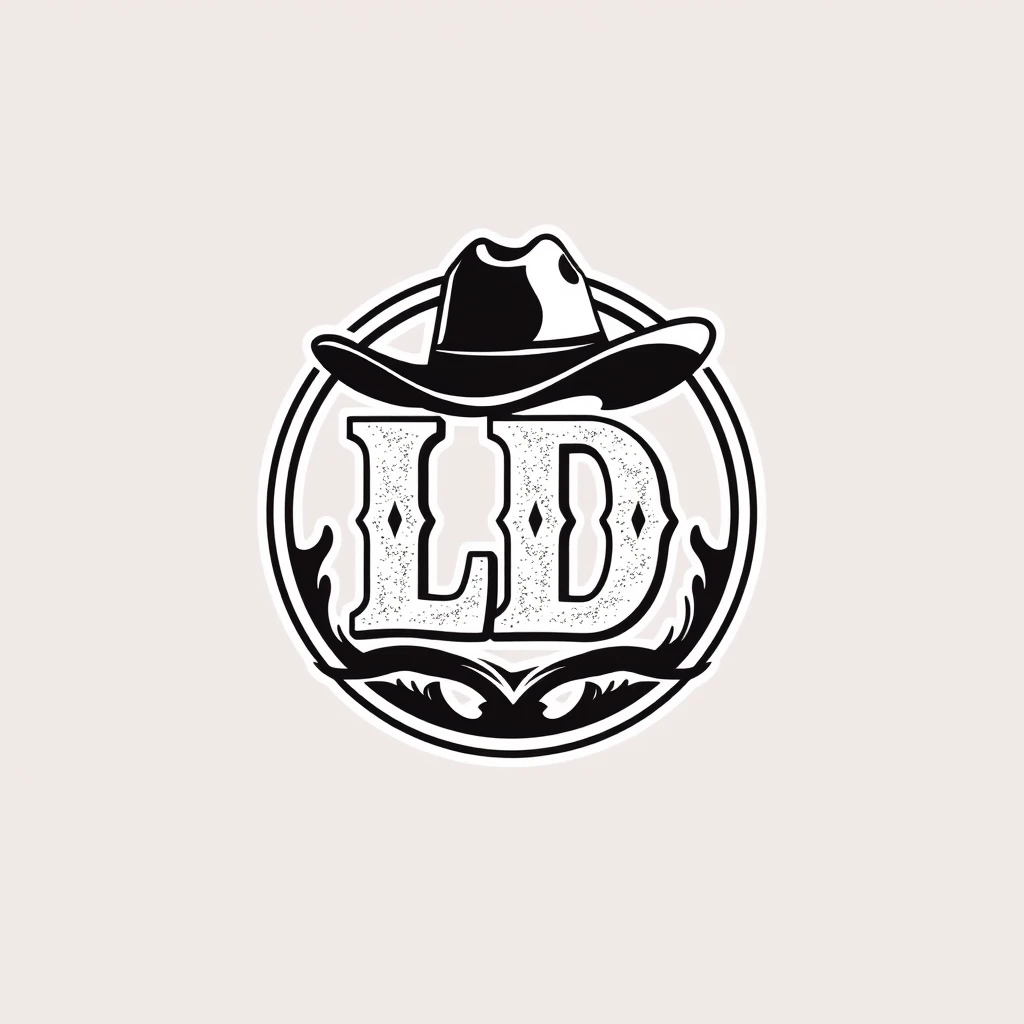 "LD" logo in a cowboy