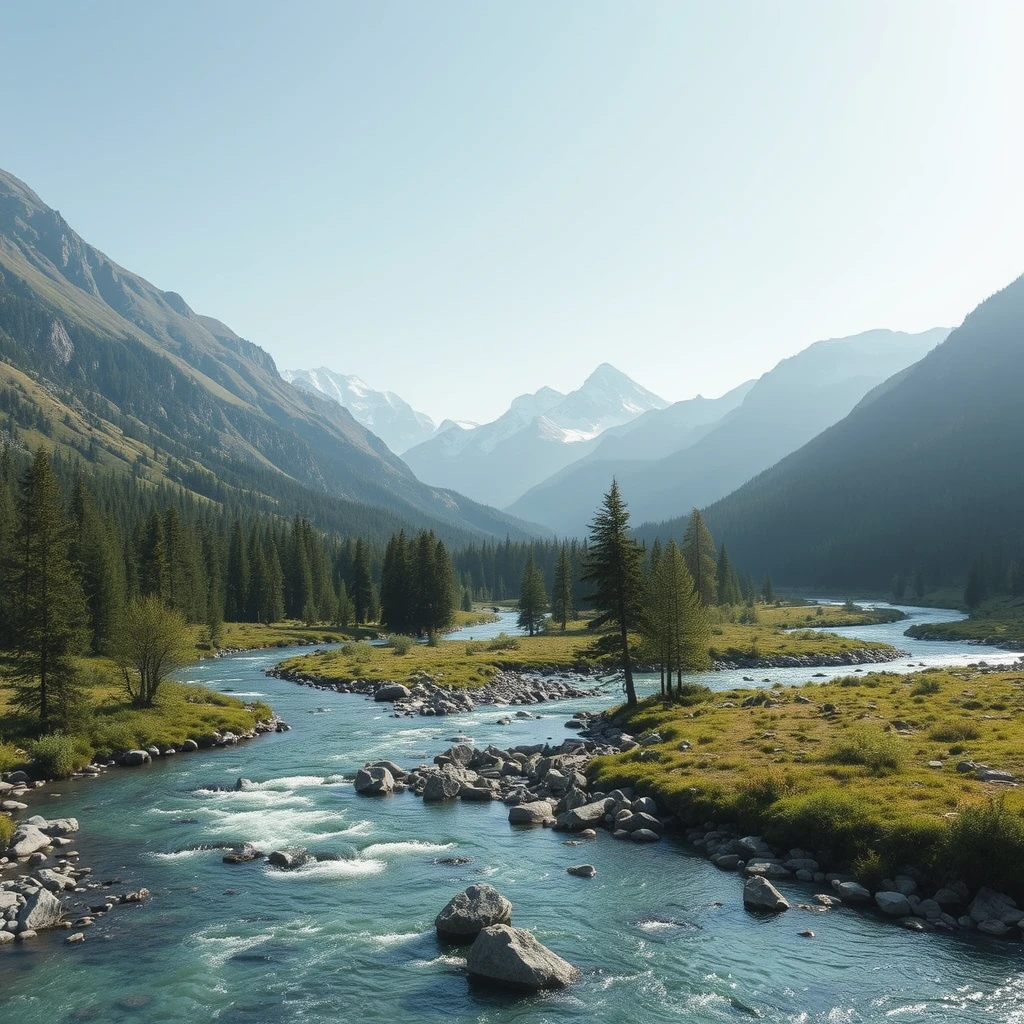 Sitting in the mountains and rivers - Image