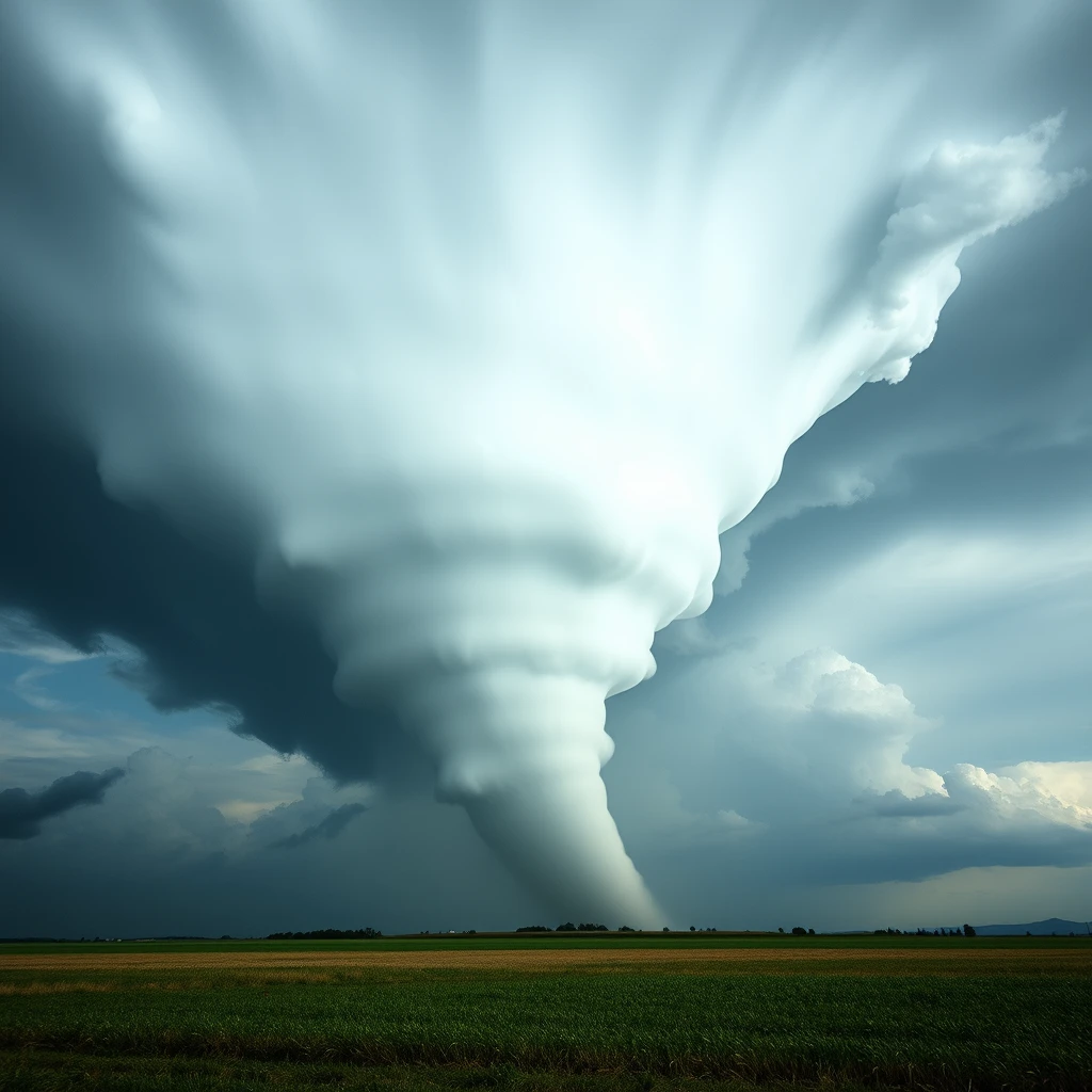 Tornado in the distance realistic clouds and winds with no person in the photograph, photo, portrait photography - Image