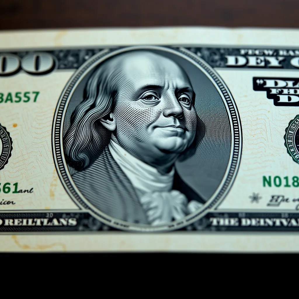 American $7 bill, printed money - Image