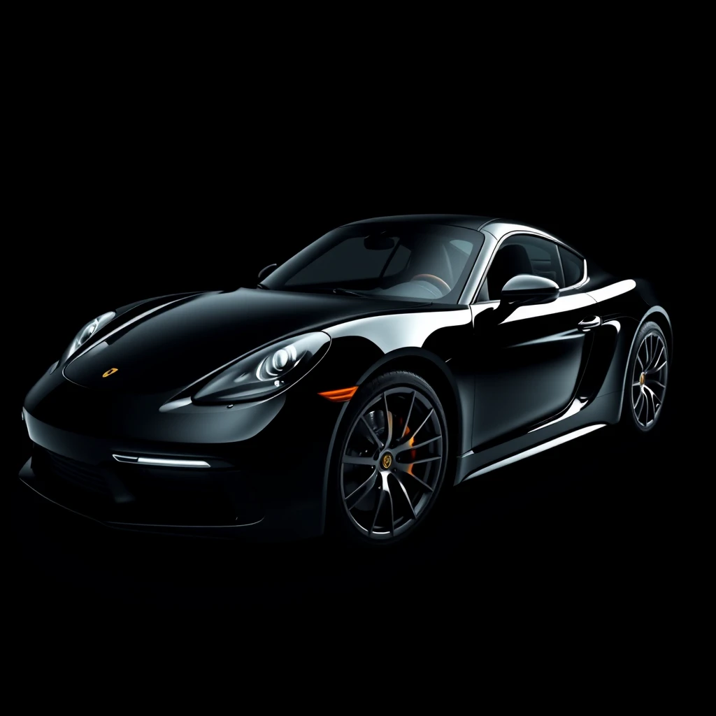 718 car with pure black background - Image