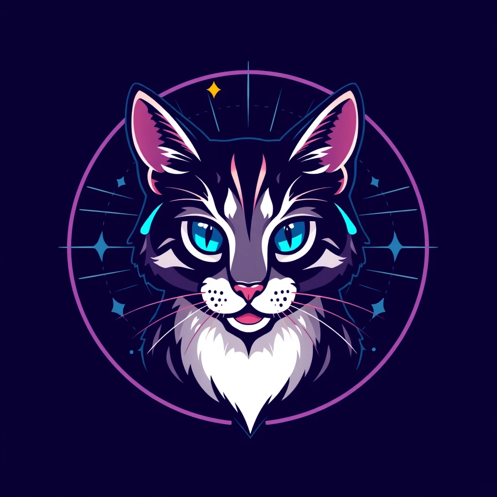 Design a logo for me. The theme is cat monitor.