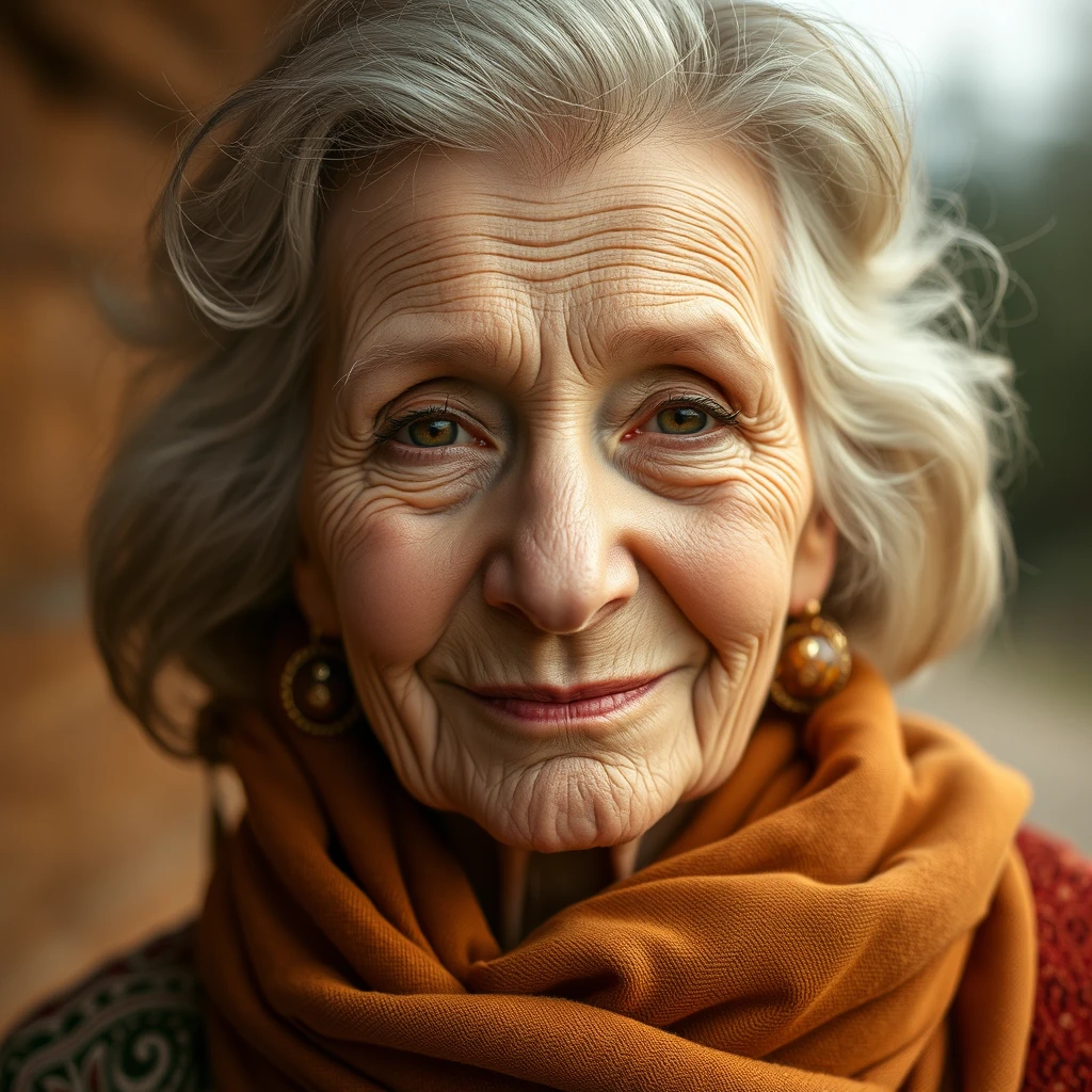 close up of a gorgeous older woman - Image