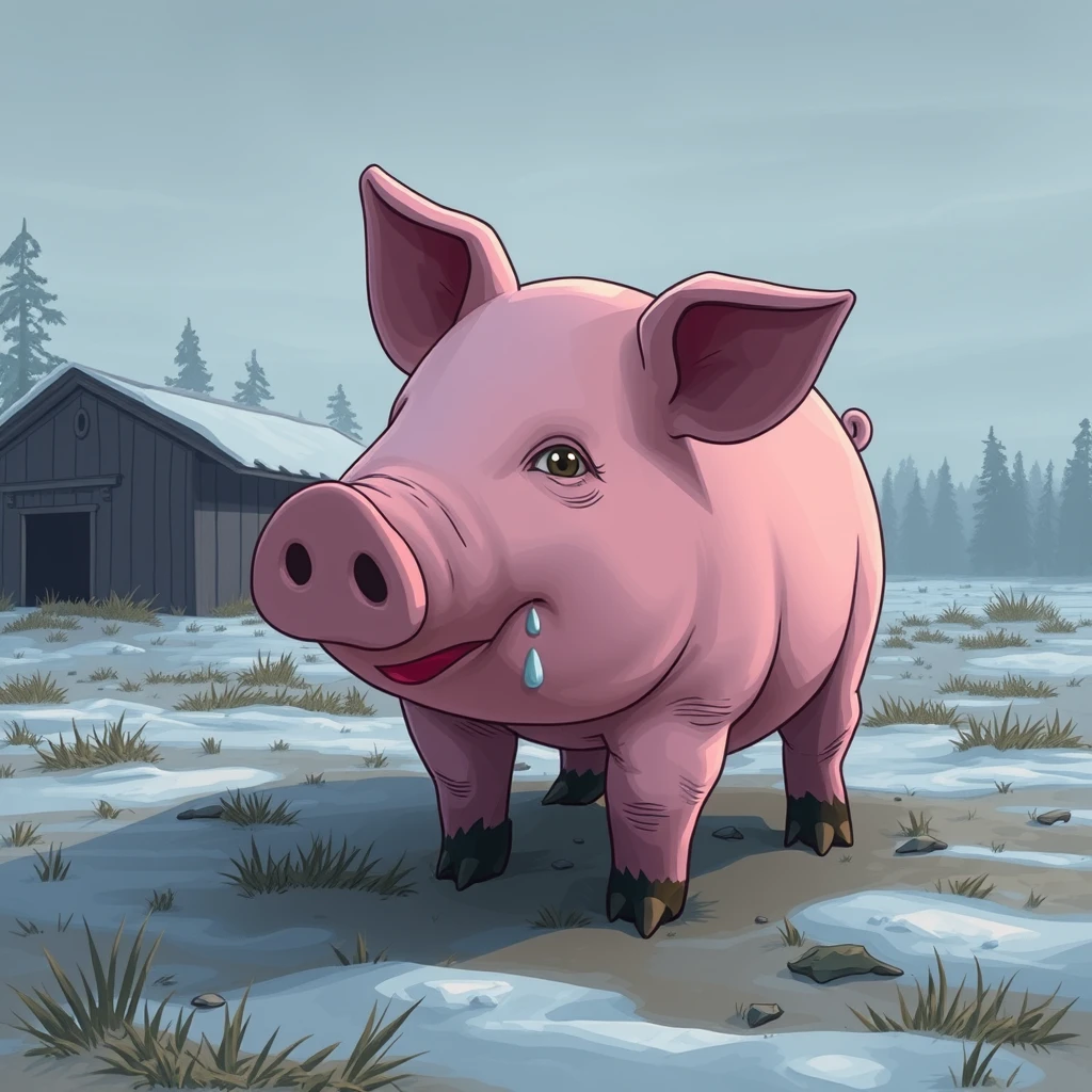 A teammate has respawned as a pig, but I recognized him at a glance. As a result, without further ado, he began his tearful sorrow towards me. - Image