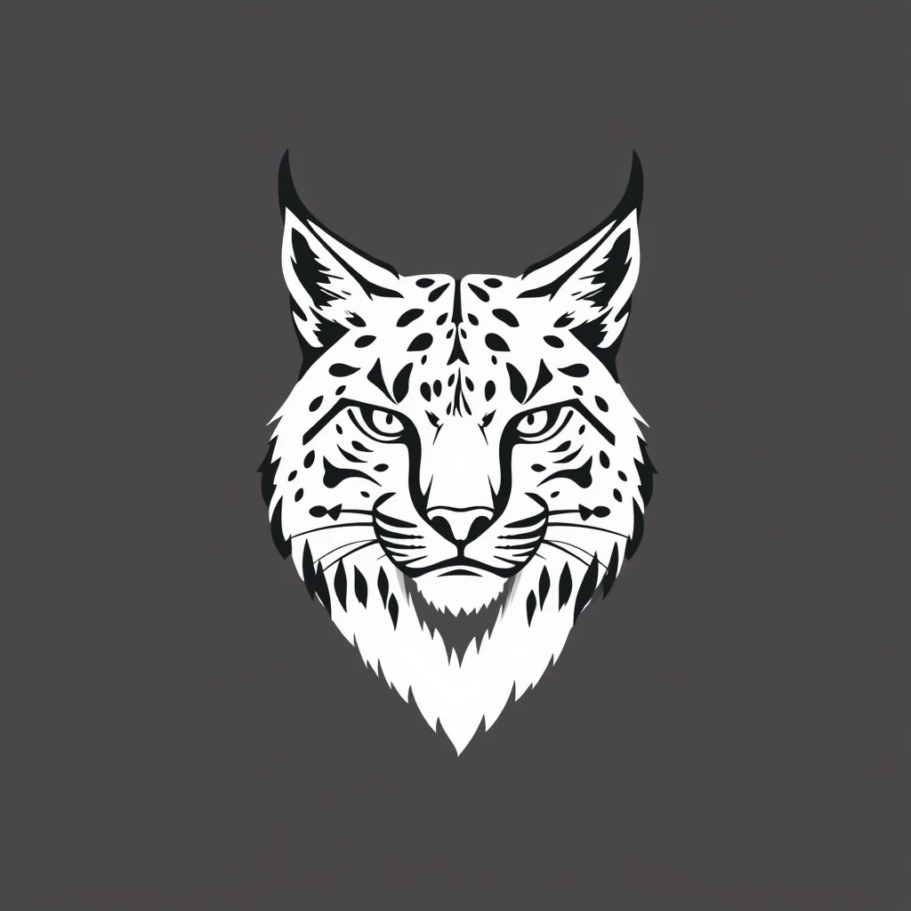 hand drawn logo of a Lynx, simple - Image