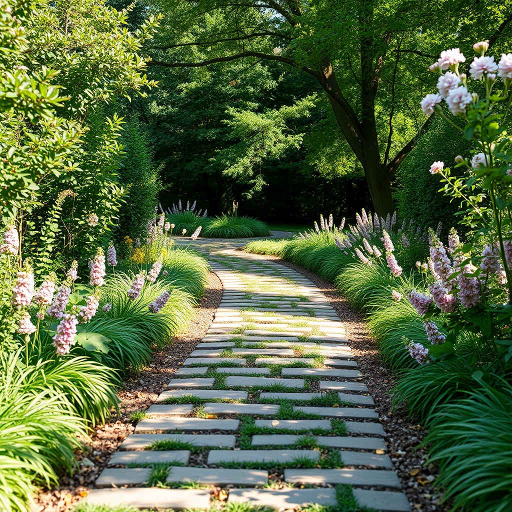 outdoor garden path background for a product photoshoot - Image