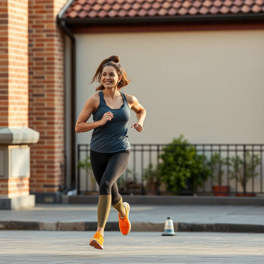 Beautiful woman running - Image