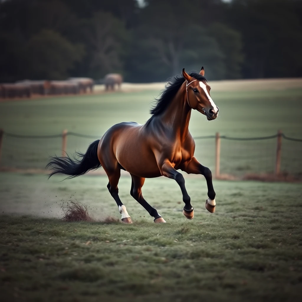 Horse running quickly