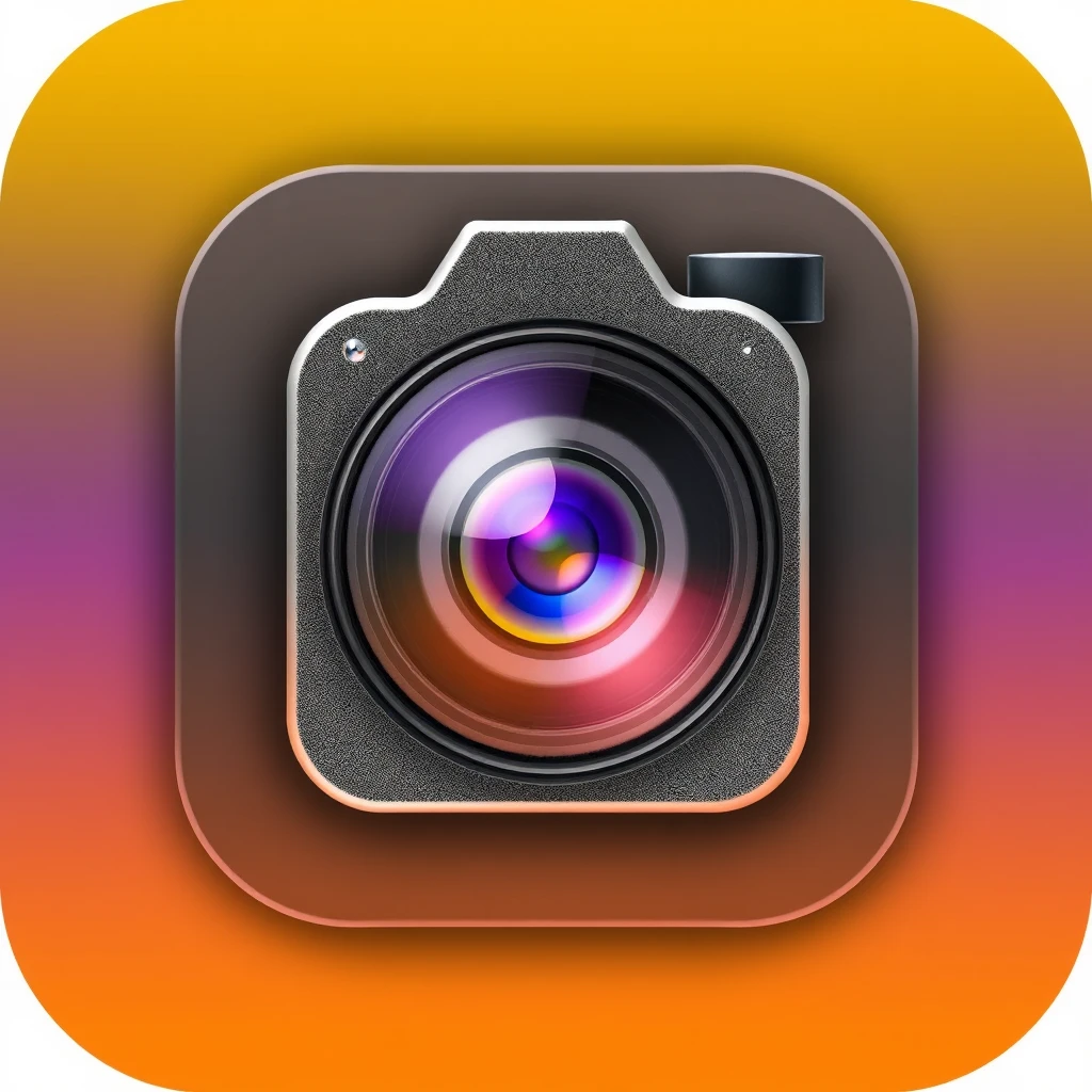 an app icon with realistic camera - Image