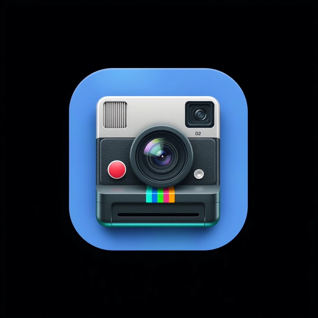 an app icon with polaroid camera