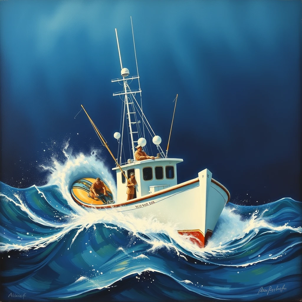 Deep Sea Fishing 1965, a painting by Arthur Sarnoff.