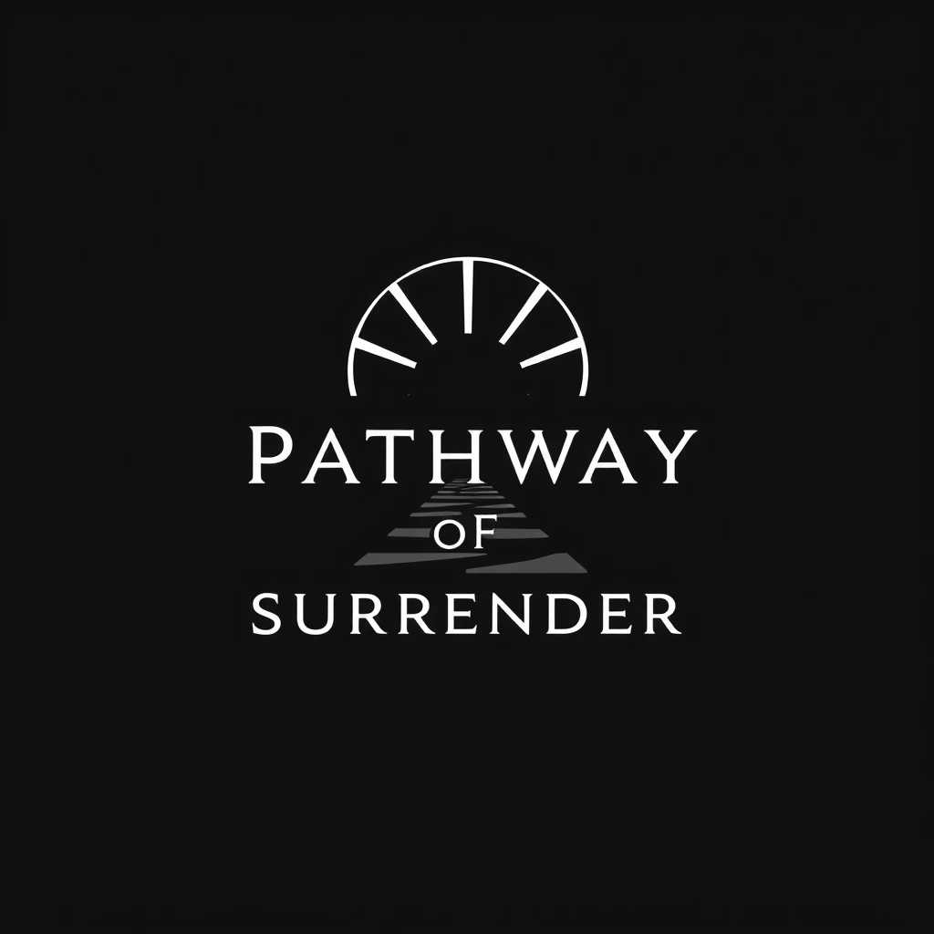 Pathway of Surrender Logo, minimal, black background