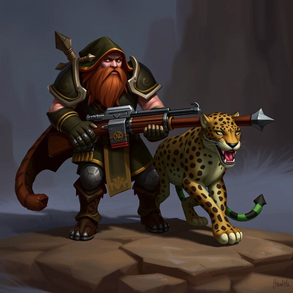 WoW orcs hunter and leopard pet - Image