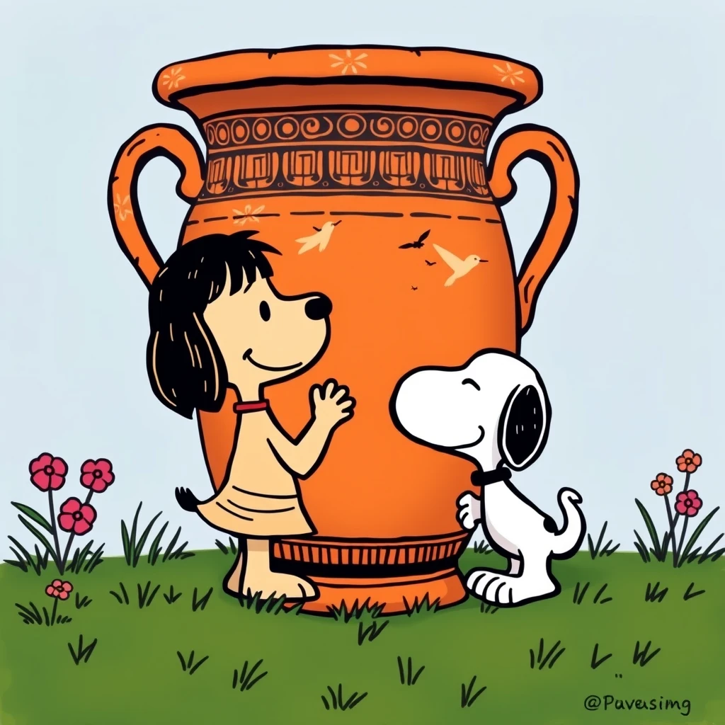 Photo: Greek vase: with Snoopy