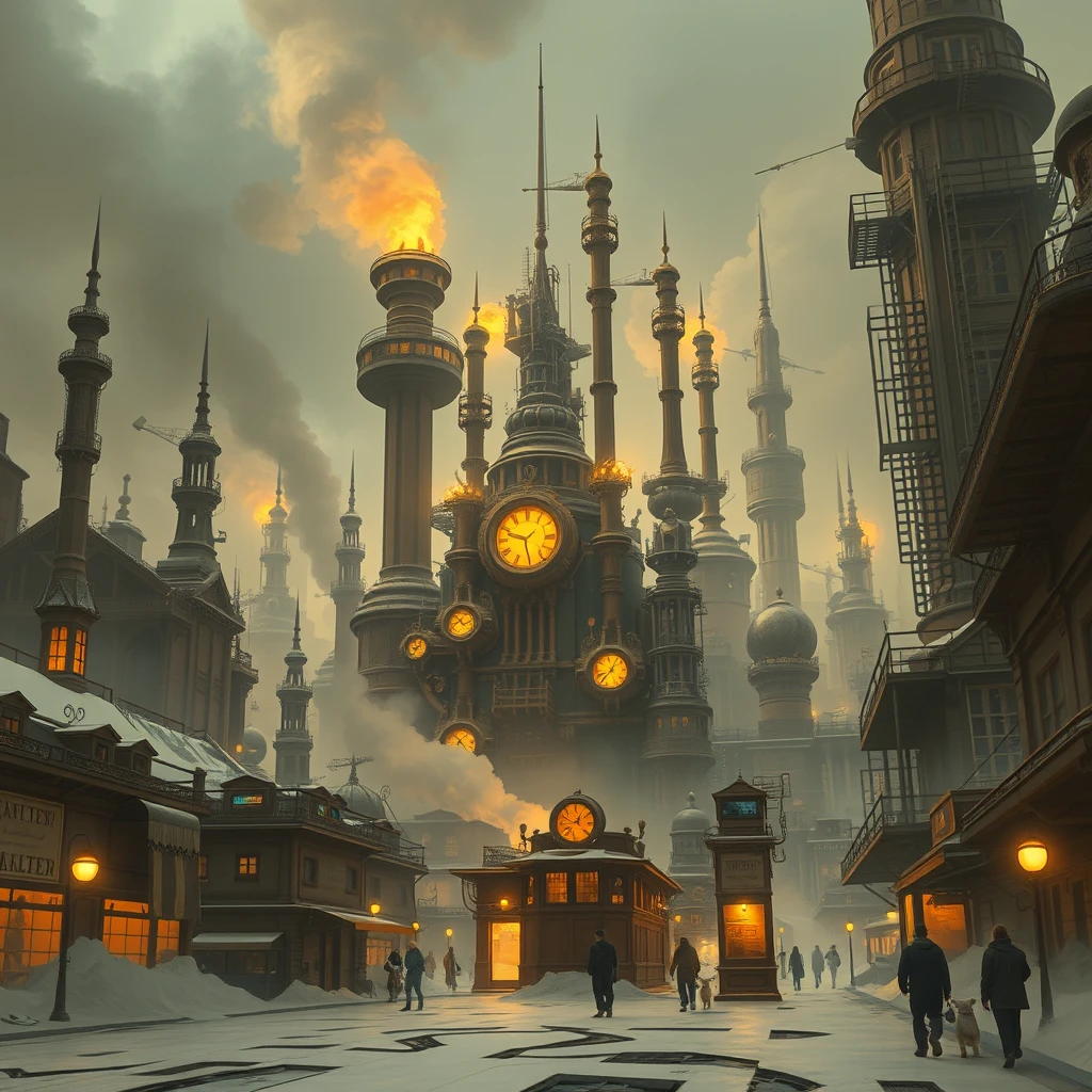 Steampunk massive city