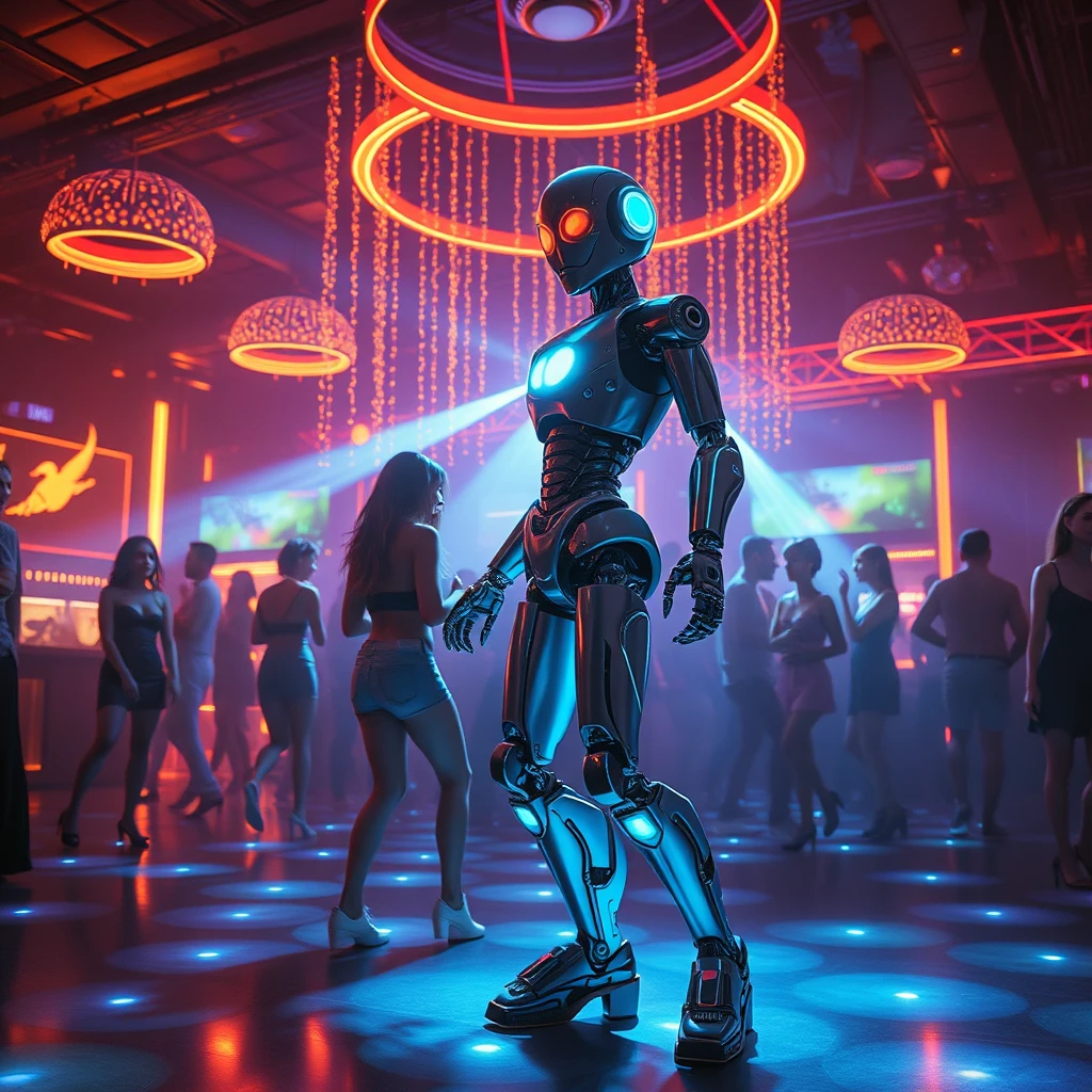 Sexy robot night club dance floor - Image