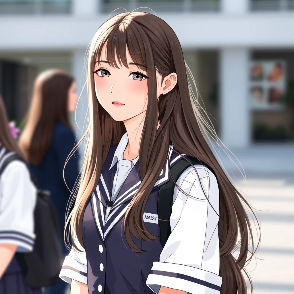 JK uniform , student , long hair  - Image