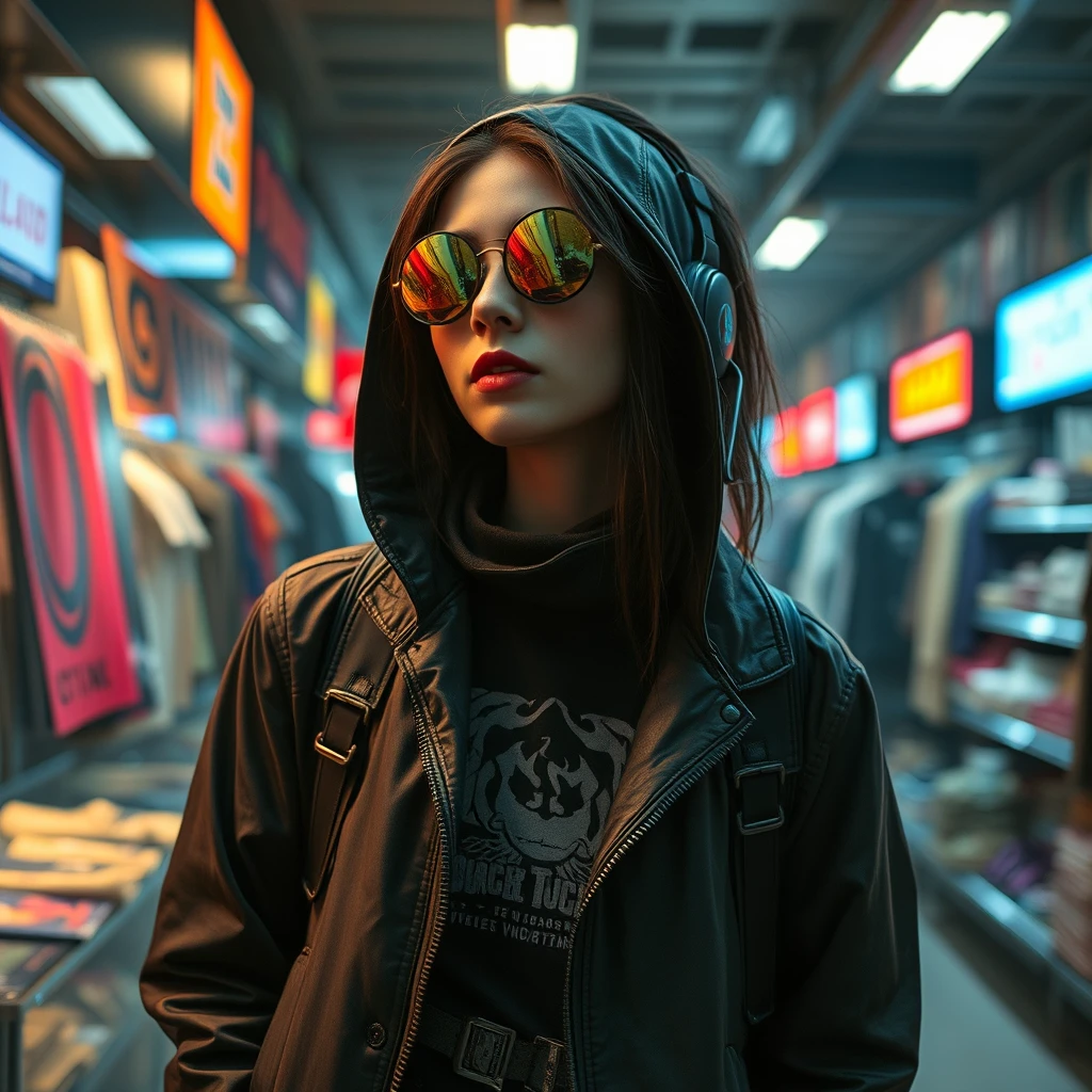 wear shop, cyberpunk style, nobody - Image