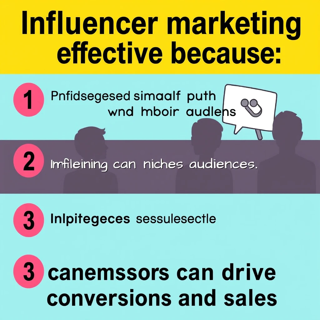 Influencer marketing is effective because:

1. Influencers have built trust with their audiences
2. Influencers can reach niche audiences
3. Influencer marketing can drive conversions and sales