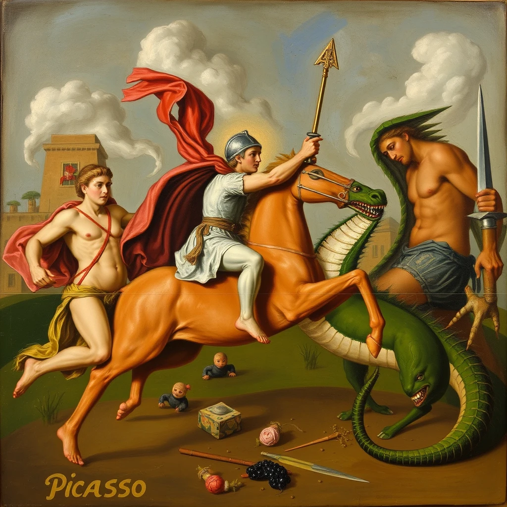 "Picasso: 'Saint George's Fight with the Dragon'"