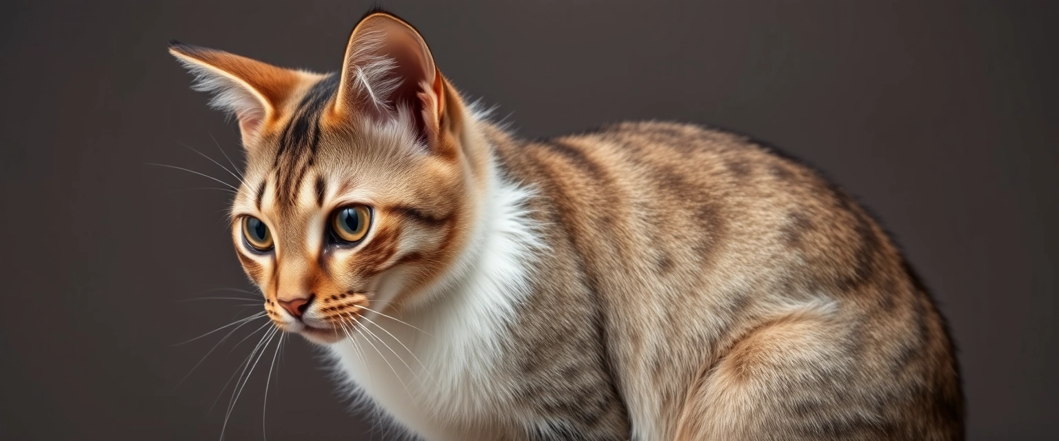 An animal with the head of a cat and the body of a rabbit. - Image