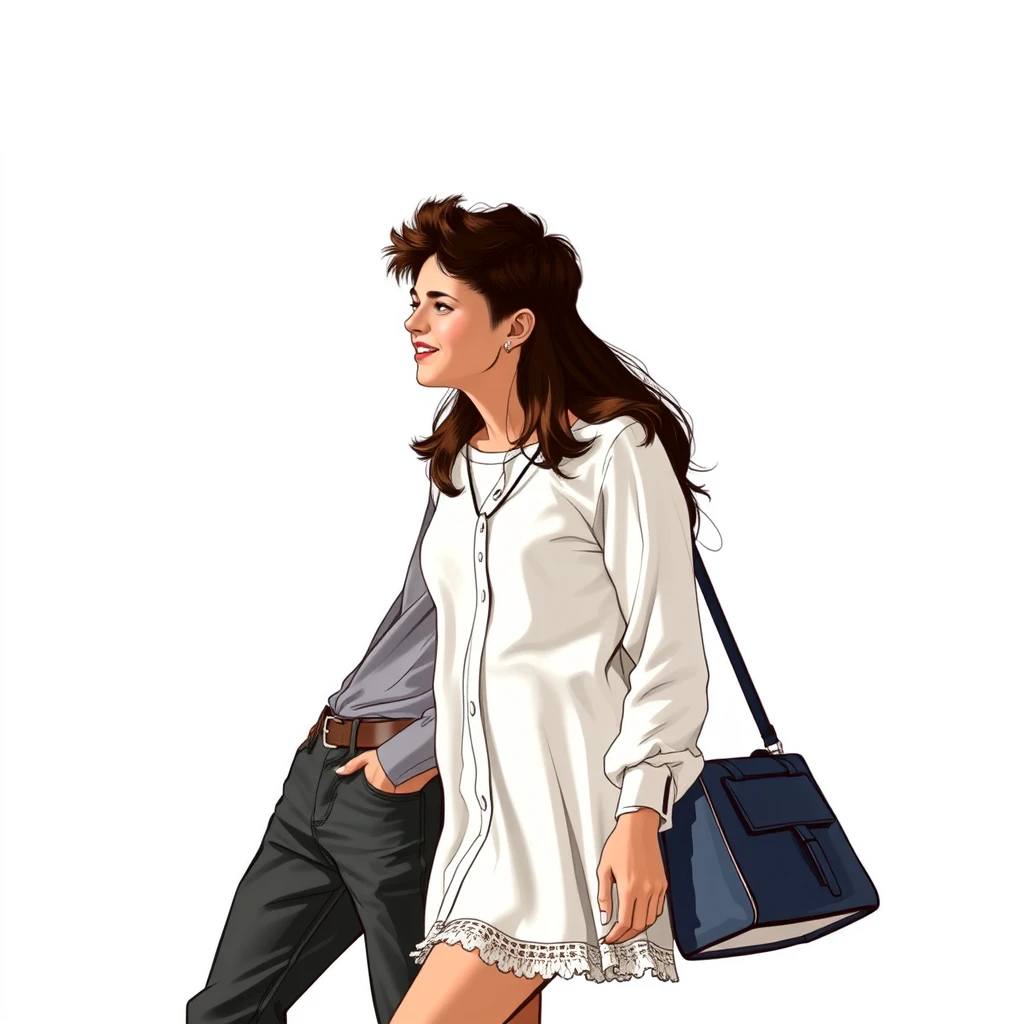 couple, daily, lifetime, full length, young, play, lineart, handbag, frill, fashion - Image