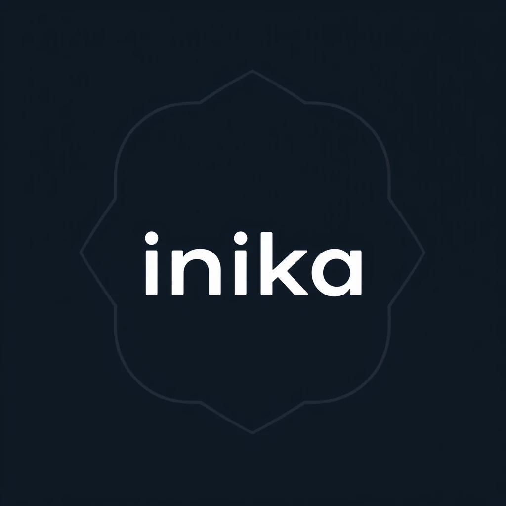 A sleek, modern logo for an AI-based e-commerce platform called Inika where brands can create their e-commerce platforms.