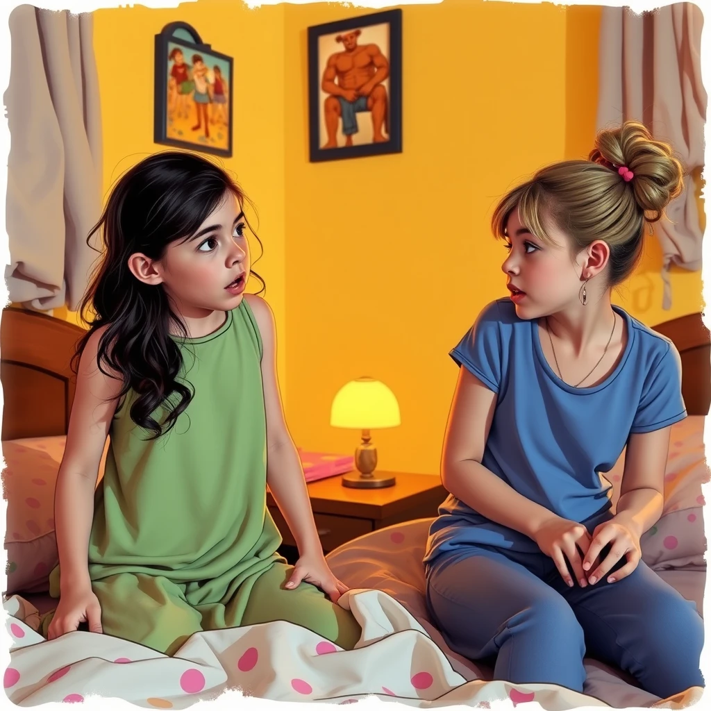 An impish, troublemaking girl walks her best friend through her plan to seduce her babysitter during a sleepover.