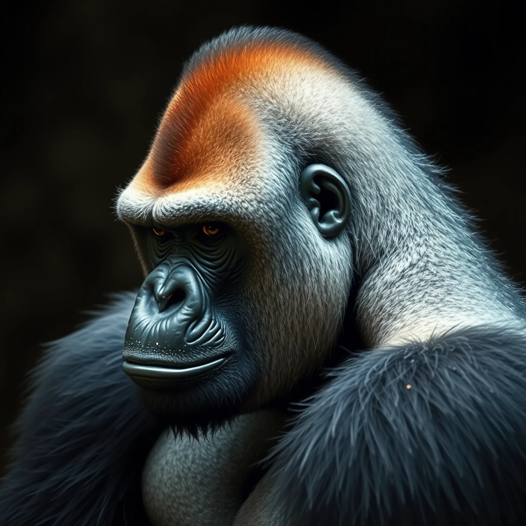 gorilla, one side of the head shaved - Image