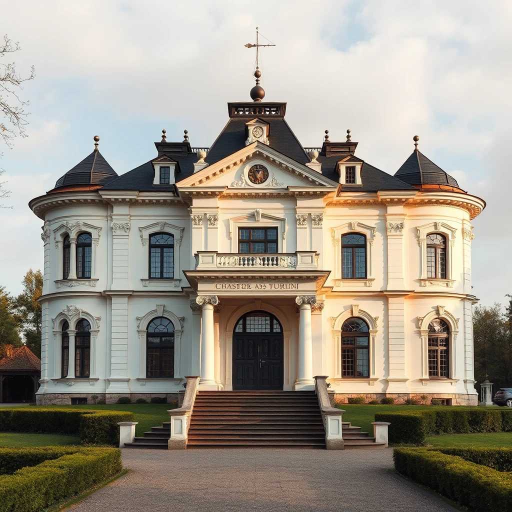 A beautiful early 19th century Russian Palladian country house in Empire style. - Image