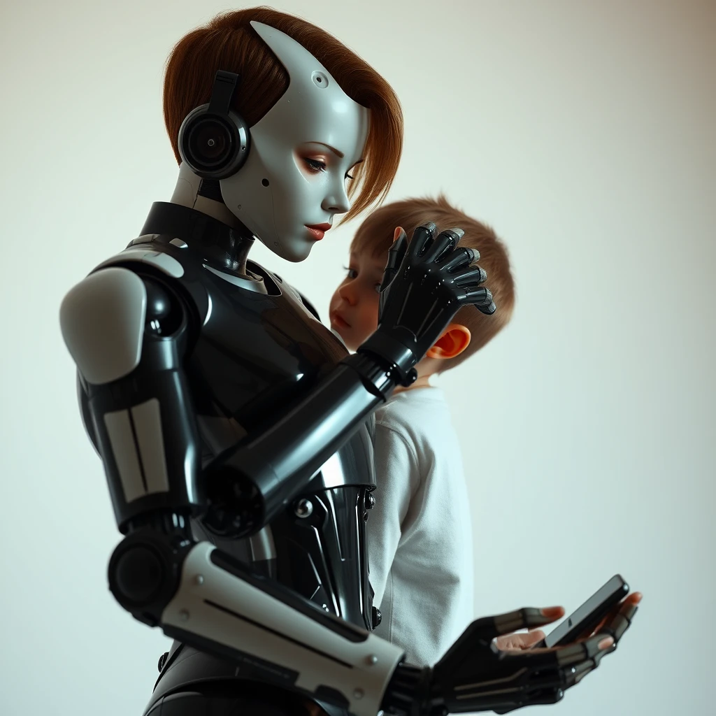 A life-size humanoid fembot helps a boy explore various pleasures.