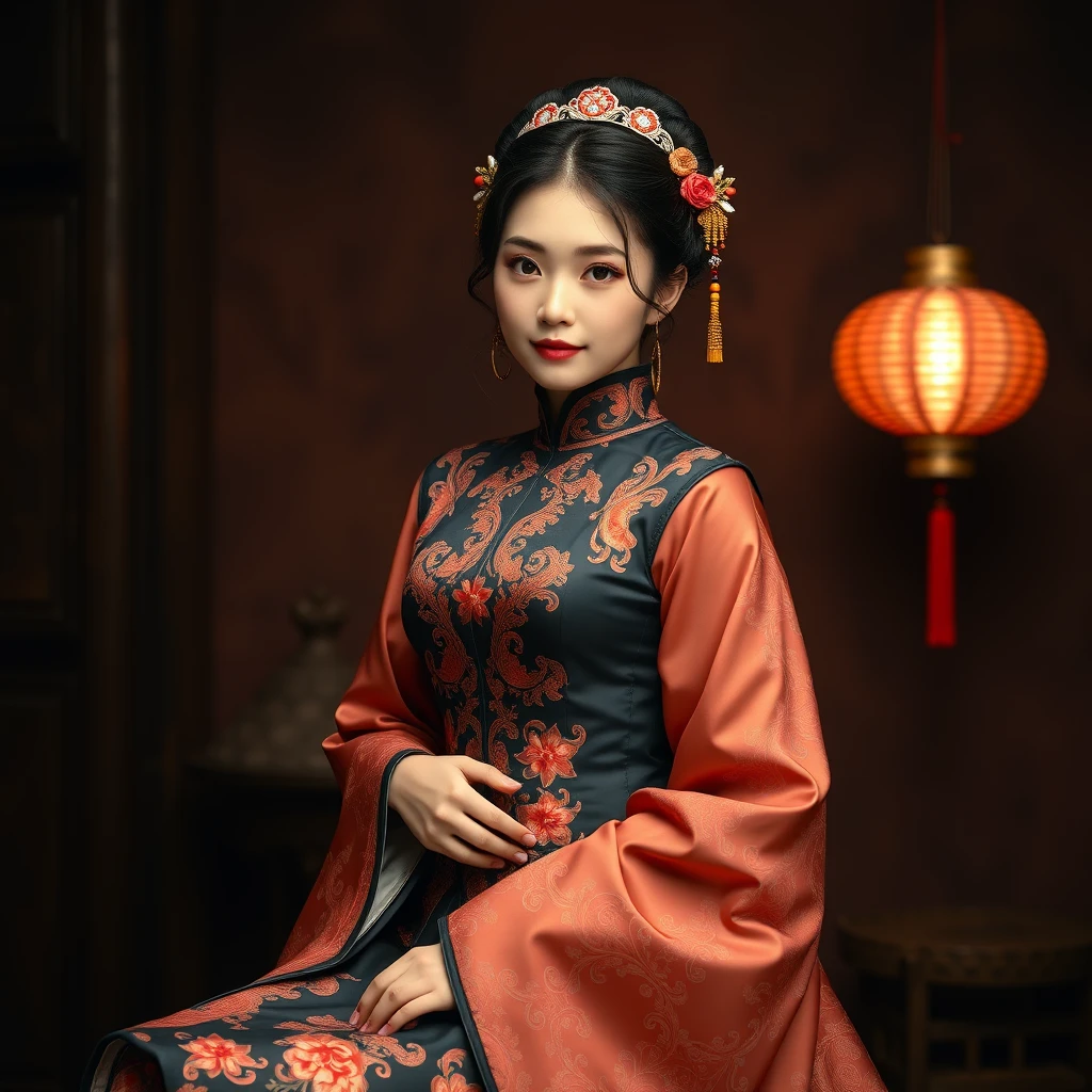 "A Chinese beauty, qipao,"