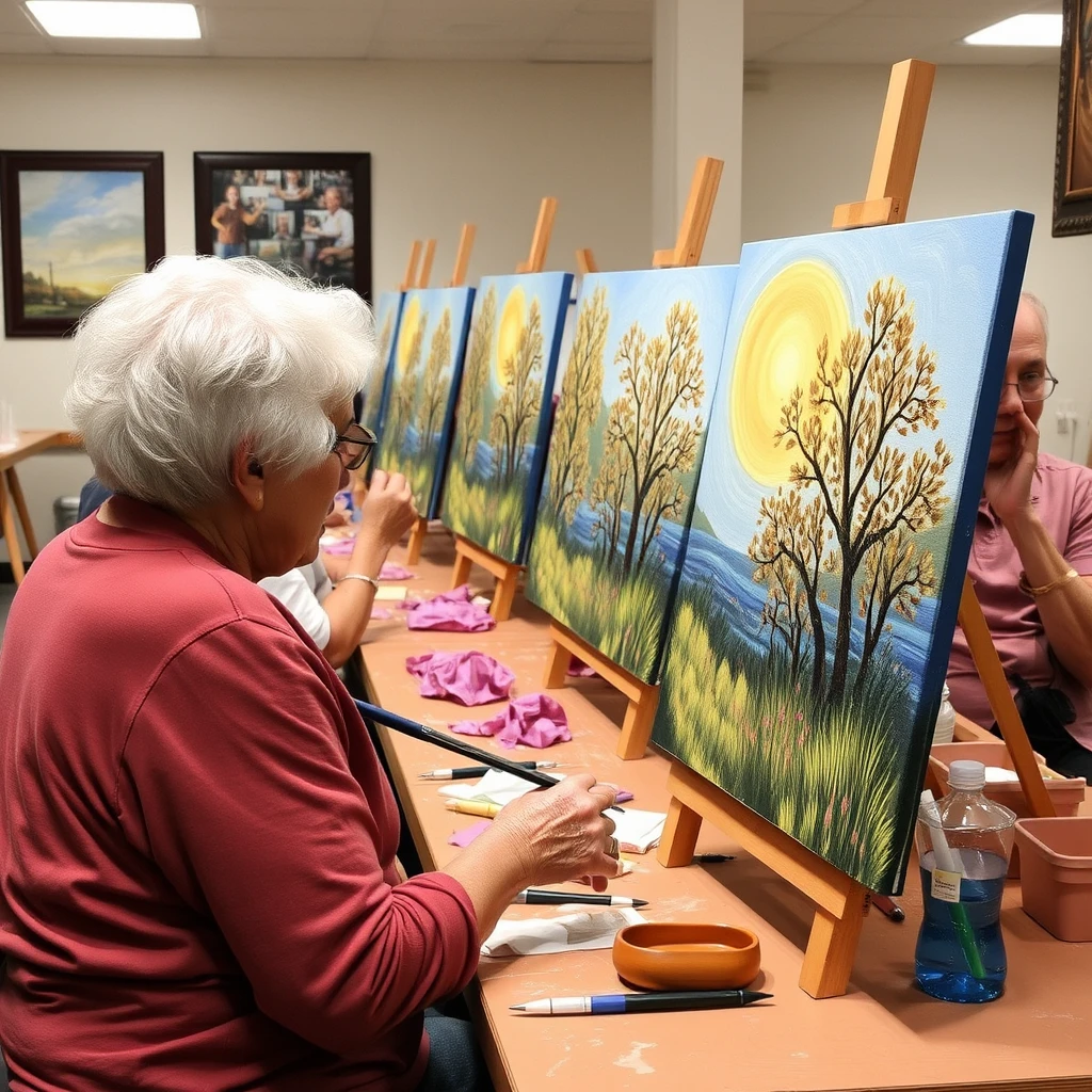 picture canvas painting class for senior citizens