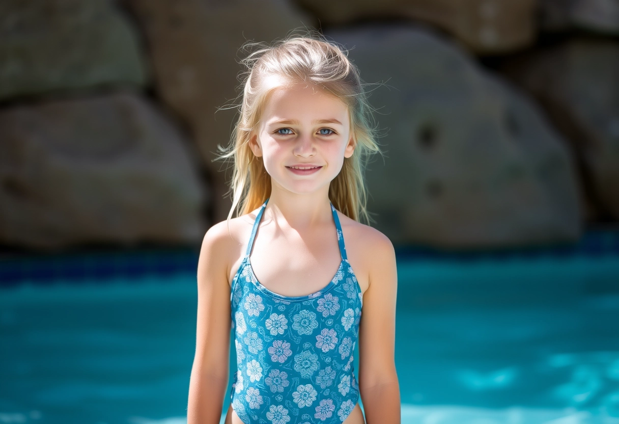 young female girl wearing swimsuit - Image