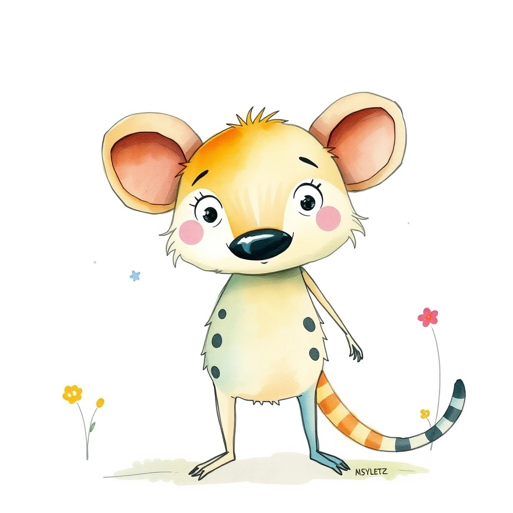 A watercolor drawing of what you think is the best character for a children’s book. Imaginative, playful, and high quality --stylize 750. - Image